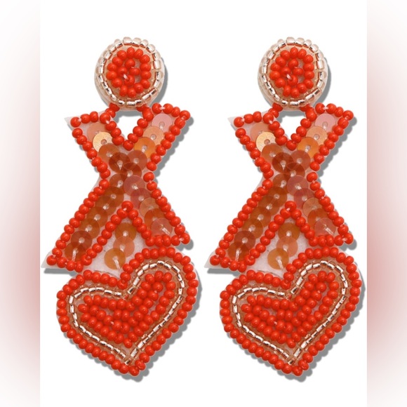 Jewelry - Heart Beaded Earrings